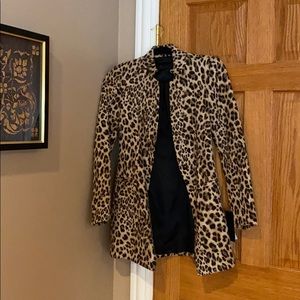 Zara wool cheetah print coat